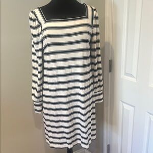 Black and White Striped Women's Dress